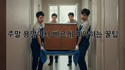 주말 용달이사, 빠르게 예약하는 꿀팁!